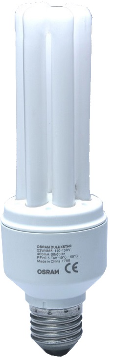 LAMP ENERGY SAVING COMPACT FL, 130VAC 11W E27 T4-2U 40X140MM