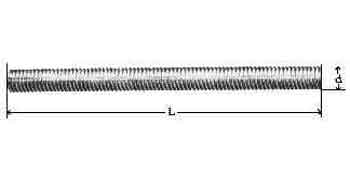 STUD WHOLE THREADED STEEL, M14 X PITCH2.0 300MM