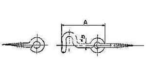 GATE HOOK &amp; EYE BRASS 38X3MM