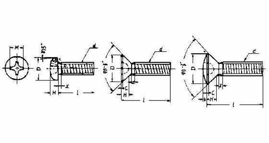 SCREW MACHINE CROSS-RECESSED, HEAD WITH FURTHER DETAIL