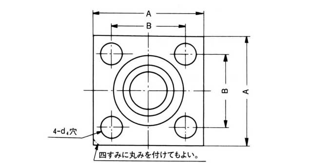 FLANGE SQUARE PIPE WELDING, HEX BOLT W/GROOVE SHA 40MM