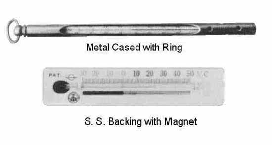 THERMOMETER FOR REFRIGERATOR STAINLESS W/MAGNET -30TO50DEG