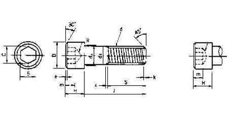 SCREW CAP HEXAGON SOCKET HEAD, WITH FURTHER DETAIL