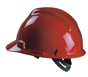 HELMET SAFETY SLOTTED V-GARD, W/SATZ-ON SUSPENSION ORANGE