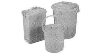 GARBAGE CAN PLASTIC W/COVER RECTANGULAR BASE 35LTR