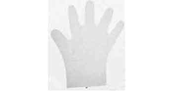 GLOVE DISPOSABLE PLASTIC, 100PRS/PKT