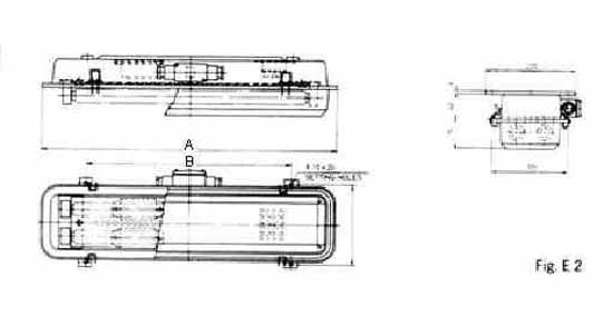 FL CEILING LIGHT WATERTIGHT, W/GLOBE 100/115V KEW202 20WX2