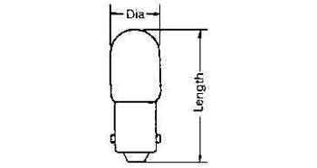 LAMP PILOT TUBULAR CLEAR BA-9S, 18V 1W 10X28MM