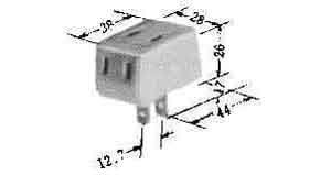 RECEPTACLE 2-FLAT PIN 3-WAY WITH ONE WAY PLUG