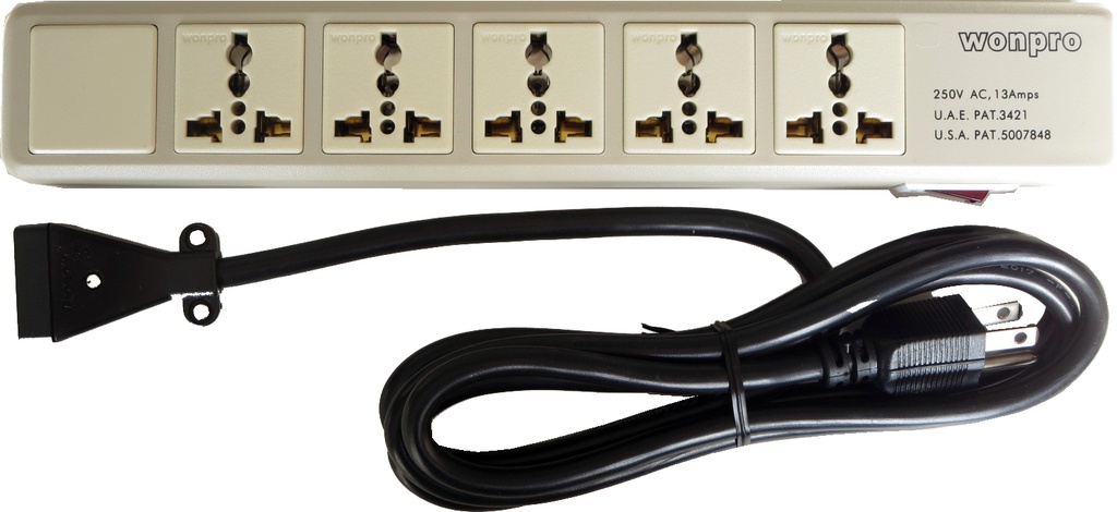 RECEPTACLE 3WAYS MULTI PLUG, 2ROUND/3FLAT/2FLAT PINS 3MTR