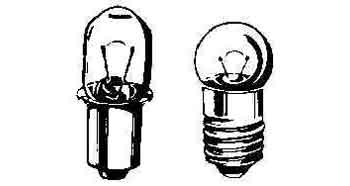 FLASHLIGHT BULB SCREW BASE, E-9 6.0V 0.5AMP