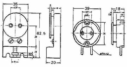 [791526] FL-LAMP HOLDER SUPPORT-TYPE, PHENOL RESIN 250V 1A 39MM-WIDE