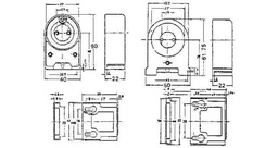 [791532] FL-LAMP HOLDER TURRET-TYPE, PHENOL RESIN 300V 1A 40MM-WIDE
