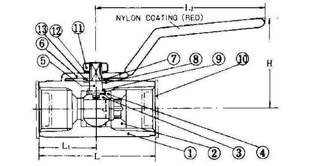 [8148] BALL VALVE STAINLESS STEEL, SCREWED-END PT3/4