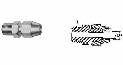[1114007] HALF UNION FLARED BRASS TAPER THREAD 8MM X PT 1/4