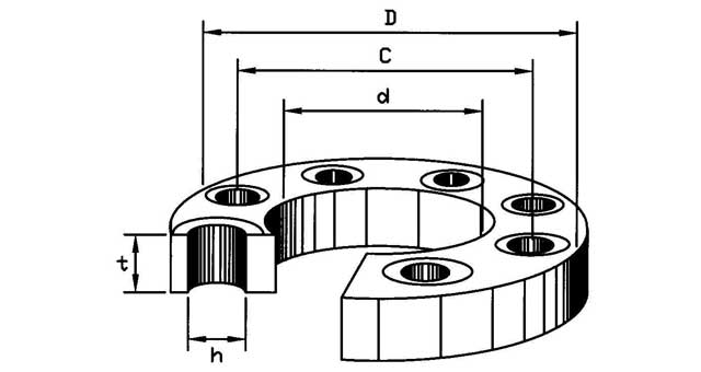 [735502] FLANGE CARBON STEEL SLIP-ON, DIN2573 PN6 15MM