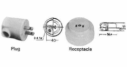 [792951] PLUG 2-FLAT PIN NON-WATERTIGHT, PHENOL RESIN